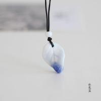 陶瓷叶子项链女韩版简约学生锁骨链男女闺蜜女生吊坠不掉色情侣 1个冰裂深蓝色
