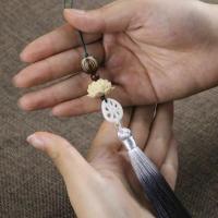 陈情莲花藕片同款流苏挂件编织车挂后视镜吊饰坠古风汉服笛箫穗子 小号迷你款