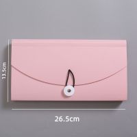 A4风琴包多层文件夹学生用女可爱韩国韩版大容量试卷收纳袋手提包 粉色/单个KBX- 6209