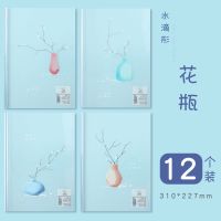 12个A4透明抽杆夹学生用小清新简历报告拉杆文件夹加厚插页资料夹 12个装抽杆夹-花瓶