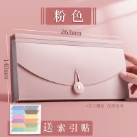 发票夹增值税专用装票据收纳袋小号大容量风琴包报销单据小文件夹 [粉色]送索引贴