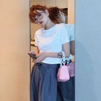 加大码睡衣女夏季短袖睡裙女夏天可爱韩版卡通薄款孕妇胖mm宽松肥 白色 M 90~110斤