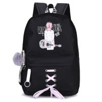 书包女韩版中小学生双肩包女新款简约小学生4-6年级大容量背包 #601黑色-吉他手中号 书包+挂件