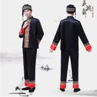 新款苗族舞蹈演出服女少数民族服装广西葫芦丝三月三表演出服短女 黑色2 s-xl160-190 S