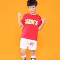 儿童演出服比赛啦啦操拉拉队爵士街舞表演服小学生六一团体演出服 红色男款短袖+短裤套装 110