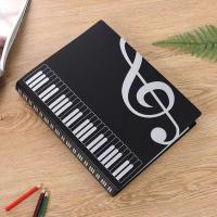 新品曲谱夹子五线谱夹80页插页夹钢琴谱夹乐谱文件夹资料册收纳袋 黑色音乐谱文件袋[80页]1本