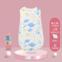 宝宝睡袋婴儿春秋薄款儿童分腿夏季夏天纱布睡袋防踢被四季通用款 蓝色恐龙背心款 前4后2 S