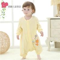 婴幼1-2-3岁男女宝宝保暖睡袋秋冬天加厚连体睡衣儿童分腿防踢被 小狐狸睡袋黄色 80码(建议1岁身高75cm左右)