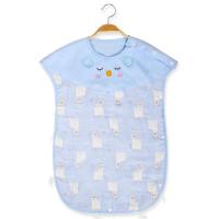 朴朴米婴儿睡兜儿童棉纱布春季薄款无袖睡袋宝宝棉保暖防踢被 蓝色羊驼 100/62