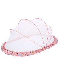 婴儿蚊帐罩无底折叠儿童宝宝床上新生儿蒙古包遮阳防蚊罩小孩通用 佩奇深粉色 长95宽50高50适合0-2岁宝宝