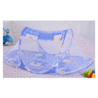 免安装可折叠婴儿蚊帐罩宝宝蒙古包带支架bb新生儿童床蚊帐 普通款蓝色 蚊帐