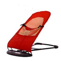 婴儿摇摇椅哄娃神器宝宝摇篮椅躺椅儿童自动哄睡觉安抚折叠摇篮床 红色双网 不加玩具架
