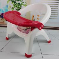 儿童叫叫椅带餐盘靠背椅子宝宝小凳子有响声餐椅幼儿园塑料座椅 糖果红椅加餐盘