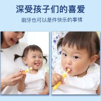 日本STB婴儿牙刷0-1-2-3-4-6岁软毛乳牙婴幼儿宝宝儿童小头训练 白色长柄牙刷1支送水杯