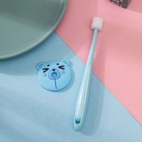 360度儿童牙刷硅胶软毛1-2-3-4-6岁半以上婴儿婴幼儿宝宝乳牙神器 [蓝色]抗菌纳米刷毛360度 含挡片