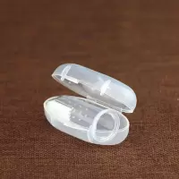 婴儿指套牙刷0-1-2-3岁软毛乳儿牙刷宝宝刷牙套手指套洗牙齿硅胶 F-牙刷(透明盒装)