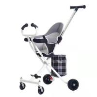 溜娃神器一键收1-5岁婴儿童宝宝轻便折叠手推车户外遛娃带娃 靓丽白 无护栏无赠品适合3到6岁备注颜色