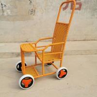 竹藤婴儿车仿藤轻便简易宝宝儿童小推车竹编竹藤夏季宝宝推车 四轮送筐
