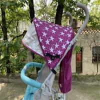 婴儿车遮阳蓬 防晒加大加宽全篷全罩顶蓬 伞车通用顶棚遮阳伞夏季 紫色大篷