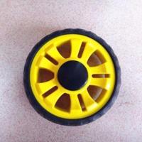 婴儿仿藤推车轮子 童车手推车车轮轱辘配件 发泡轮塑料轮万向轮 单轮 9cm塑料轮