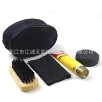 工厂外贸原单皮鞋护理套装 鞋油鞋刷鞋擦套装 皮鞋擦鞋工具套装 椭圆形擦鞋包(无色软管油)