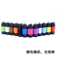 LED手电筒迷你强光USB可充电小型便携家用袖珍学生户外钥匙扣灯 颜色随机(白光)