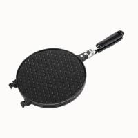 蛋卷模具家用圆形冰淇淋甜筒脆皮机燃气双面盘烘焙工具卷蛋糕模具 17cm小号-花纹面