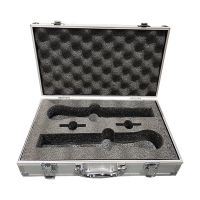 无线话筒收纳箱盒铝合金麦克风空箱子防震 两支装话筒铝箱保护箱 两手持话筒箱(白色)