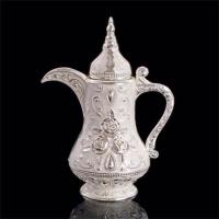 欧式家居金属创意高档自动手压客厅餐厅牙签盒俄罗斯复古牙签筒瓶 银白水壶