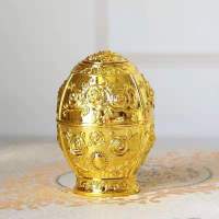 按压式牙签筒自动弹盖欧式牙签盒家用客厅餐桌牙签筒创意简约便携 镀金