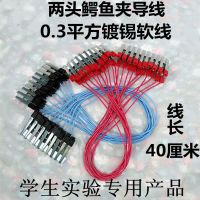 实验导线两头鳄鱼夹导线 初中物理实验室电学电路连接线 实验器材 两头鳄鱼夹导线10根
