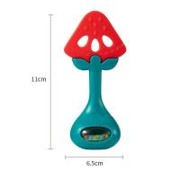 婴儿0-1岁可啃硅胶磨牙安抚婴儿玩具咬牙胶棒摇铃宝宝益智 草莓牙胶