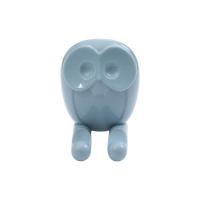 简约猫头鹰挂钩厨房粘贴挂钩粘钩牙刷架卡通插座插头收纳挂钩粘钩 蓝色