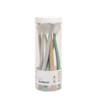 成人软毛情侣保护套牙刷桶装自带刮舌苔双效清洁马卡龙冰激凌牙刷 纯色一桶装【8支牙刷不带刮舌器】