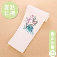 女童打底裤春秋季冰雪奇缘爱莎公主棉质外穿袜裤儿童长裤女孩裤子 白色爱莎 90 (建议身高80-85)