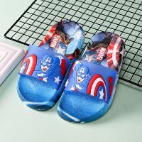 儿童拖鞋夏季女童居家室内可爱防滑卡通可爱小女孩外穿宝宝托鞋男 077美国队长蓝色 24/25码内长16cm