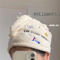 韩国可爱鹿角干发帽女ins吸水毛巾速干卡通擦头巾加厚包头浴帽 星球干发巾