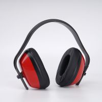 专业隔音耳罩睡觉防噪音声音睡眠用侧睡学生宿舍静音神器降噪耳机 红色简易款