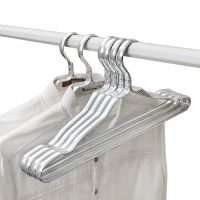 铝合金衣架无痕加粗加厚防滑批发衣挂衣服撑子成人家用衣服架衣撑[7月28日发完] 铝合金衣架双钉款[银色] 3只试用装[1