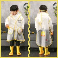 儿童雨鞋男童1-3岁2女童轻便防滑婴幼儿小孩雨衣套装宝宝雨靴水鞋 黄色小鸭雨衣 M码[建议身高90-100cm]