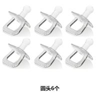 全硅胶安抚奶嘴婴儿宝宝奶嘴0-6-18个月宝宝安睡型奶嘴柔软防掉链 圆头6个