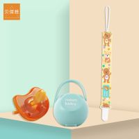 安抚奶嘴安睡型超软新生儿婴儿硅胶奶嘴宝宝假奶嘴断奶安慰奶嘴 咖啡色+防丢失挂绳 0-6个月使用