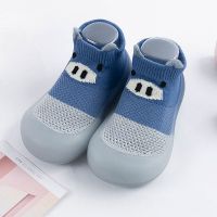 婴儿学步鞋软底防滑男女宝宝鞋子春夏季网眼透气幼儿童鞋6月1-3岁 小猪款【灰蓝】 18/19（鞋内长11.5cm）