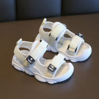 儿童凉鞋包头2021夏季款男女童沙滩鞋软底幼童学步鞋婴儿宝宝鞋子 米白色 3001[包头防撞] 18码鞋内长约12cm