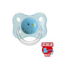 日康安抚奶嘴0-6-18个月安睡型 新生儿安抚奶嘴硅胶仿真母乳实感 蓝色 S(0-3个月)[送防掉链]