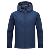 新款冲锋衣男三合一加厚加绒防雨防水防风冲锋衣可拆防晒户外风衣 深天蓝 深蓝 XS