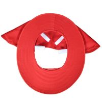 太阳能带风扇工地安全遮阳帽施工大帽檐夏季遮脸防晒降温神器印字 红色帽帘