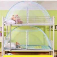 免安装蒙古包蚊帐1.8m床新款1.5m帐篷家用单双折叠1.0米1.2m纹账 普通免安装白色 1.0米*200cm