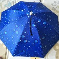 伞帽头戴帽伞折叠大号成人钓鱼伞户外太阳伞晴雨两用斗笠伞采茶伞 一折单层水珠蓝撑开直径77cm
