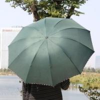 彩虹伞长柄雨伞超大男士折叠直柄伞商务双人三人户外伞男女学生 10骨包边墨绿折叠伞 成人